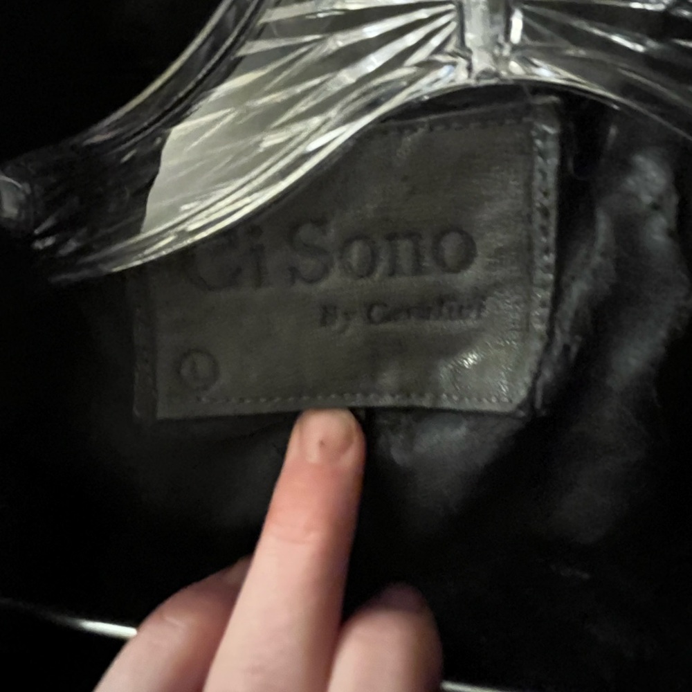 Ci Sono Black Bomber Jacket with Asymmetrical Zipper - Picture 2 of 5